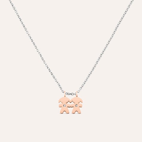 Collana Lady Chic Acciaio Bicolore Bianco / Rosa Cristallo - Collane Donna | Stroili