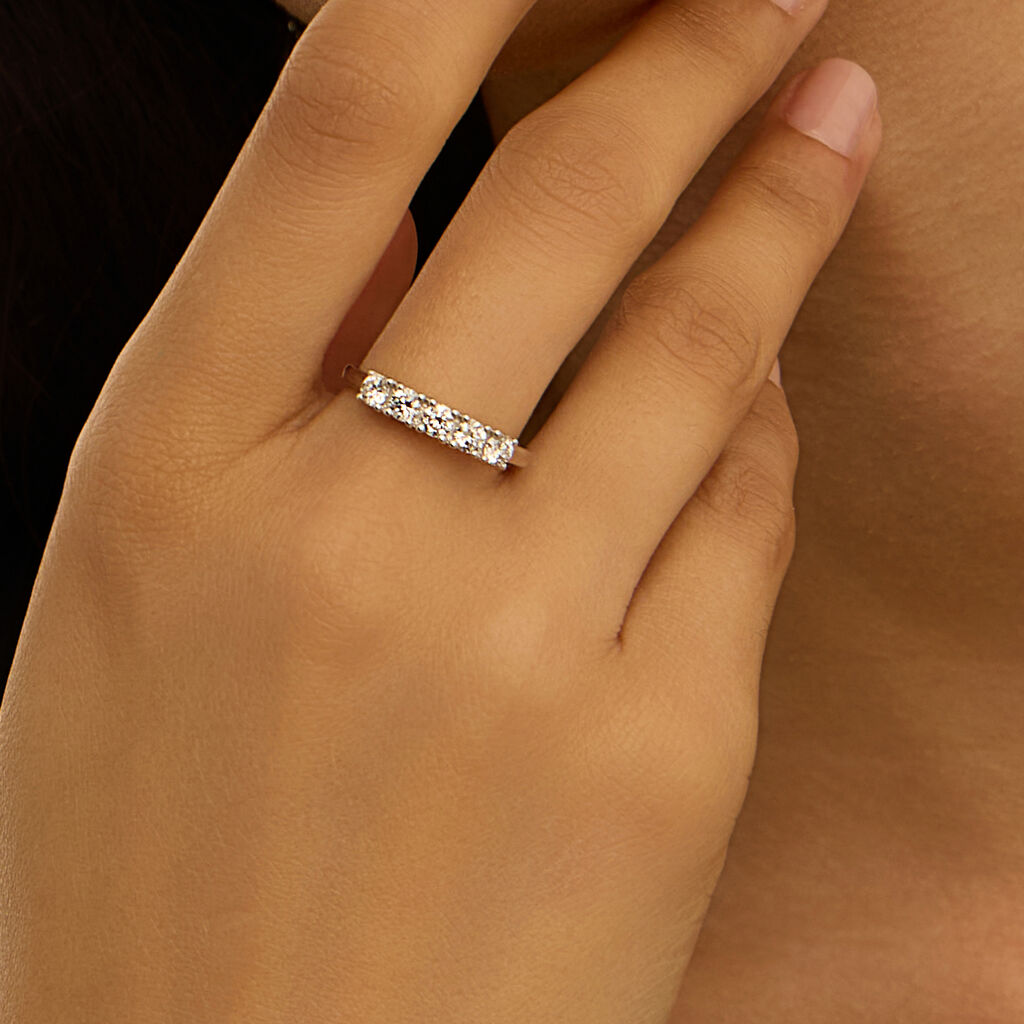 Anello Riviere Diamade Oro Bianco Diamante Lab-Grown