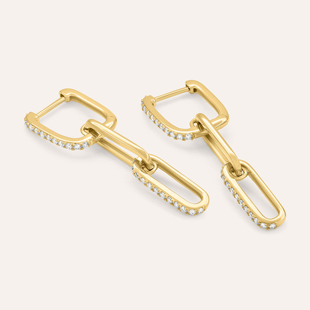 Orecchini Pendenti Diamade Glam Oro Giallo Diamante Lab-Grown - Orecchini a Lobo Donna | Stroili