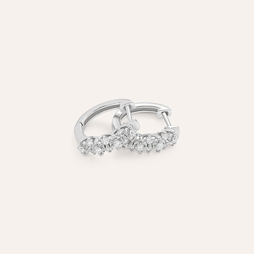 Orecchini A Cerchio Diamotion Oro Bianco Diamante - Orecchini a Cerchio Donna | Stroili