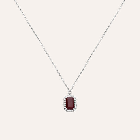 Collana Charlotte Oro Bianco Rubino Diamante - Collane Donna | Stroili