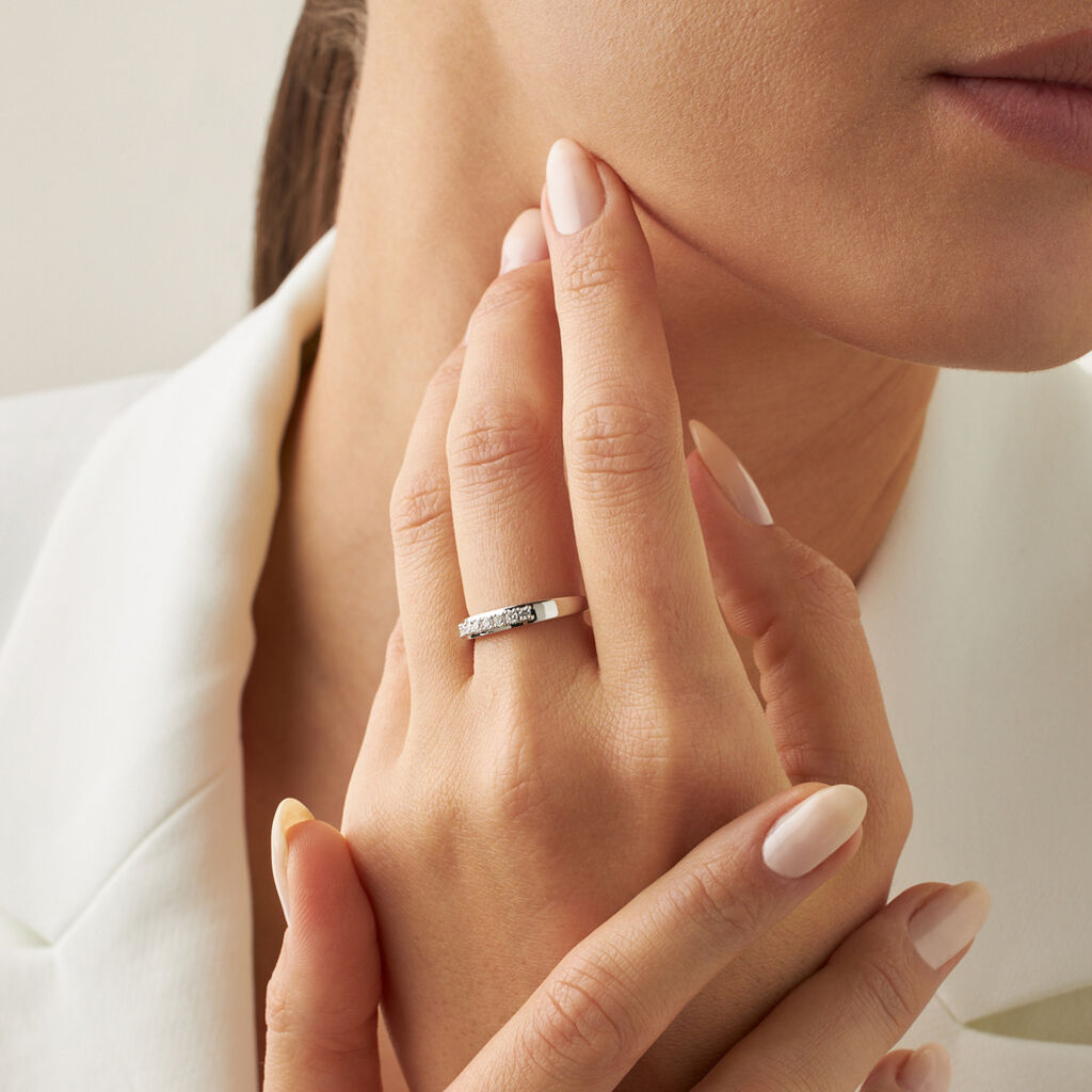 Anello Riviere Firmamenti Oro Bianco Diamante - Anelli Riviere Donna | Stroili