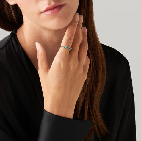 Anello Riviere Elizabeth Crown Oro Bianco Smeraldo Diamante - Anelli Riviere Donna | Stroili