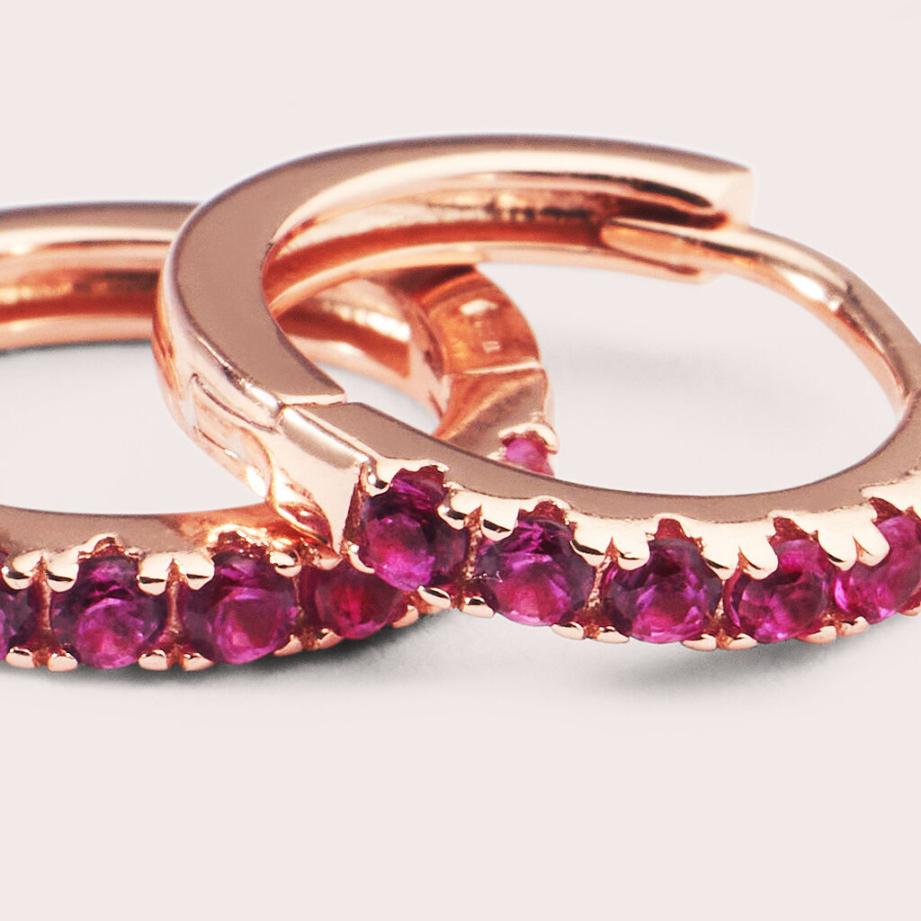 Orecchini A Cerchio Silver Rainbow Argento Rosa Cubic Zirconia - Orecchini a Cerchio Donna | Stroili