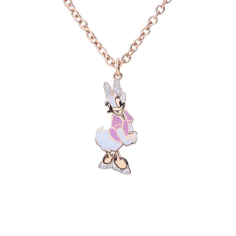 Collana in acciaio rosato con ciondolo Paperina e strass - Collane Donna | Stroili