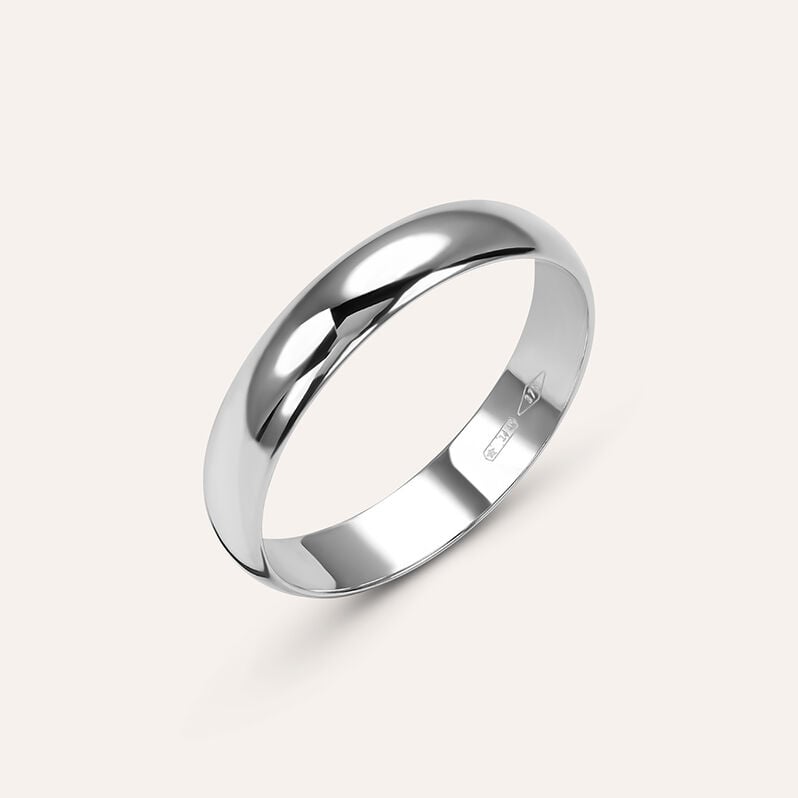 Fede Mantovana Leggera 4 mm Oro Bianco - Anelli con Incisione Unisex | Stroili