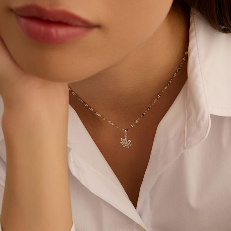 Pendente Po&egrave;me Oro Bianco Cubic Zirconia - Ciondoli Donna | Stroili