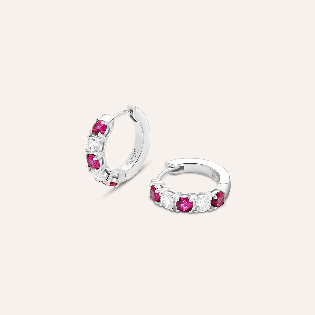 Orecchini A Cerchio Silver Elegance Argento Rodiato Cubic Zirconia