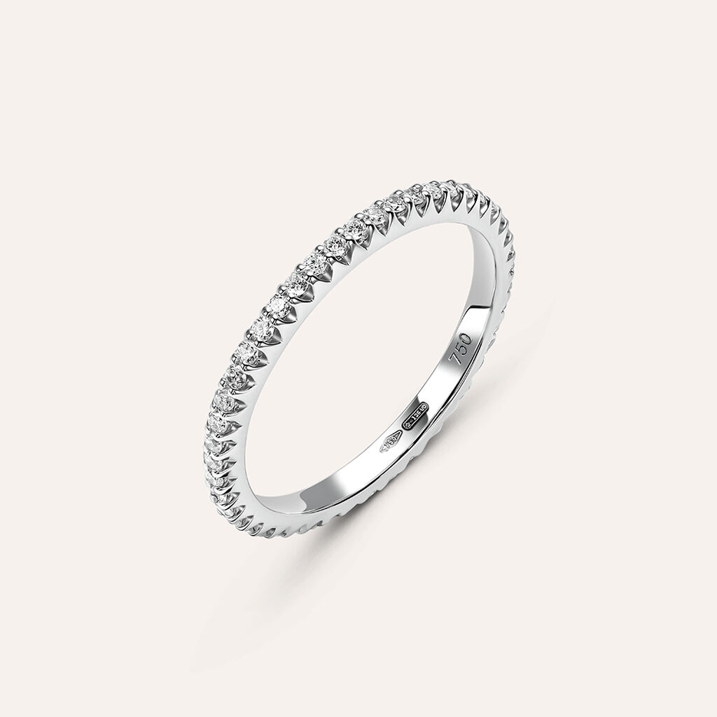Fede Classica Eternity 1.8 mm Oro Bianco Diamante