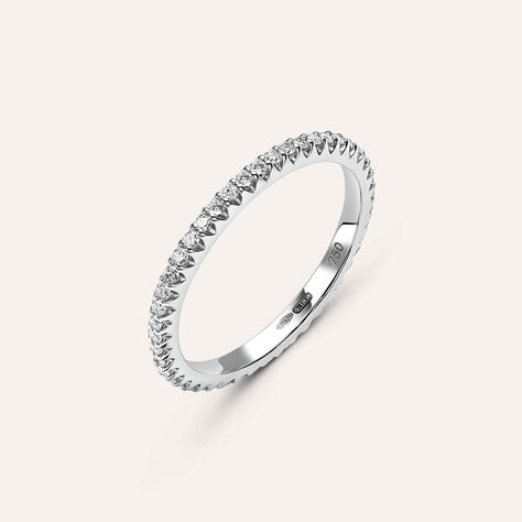 Fede Classica Eternity 1.8 mm Oro Bianco Diamante - Anelli con Incisione Donna | Stroili