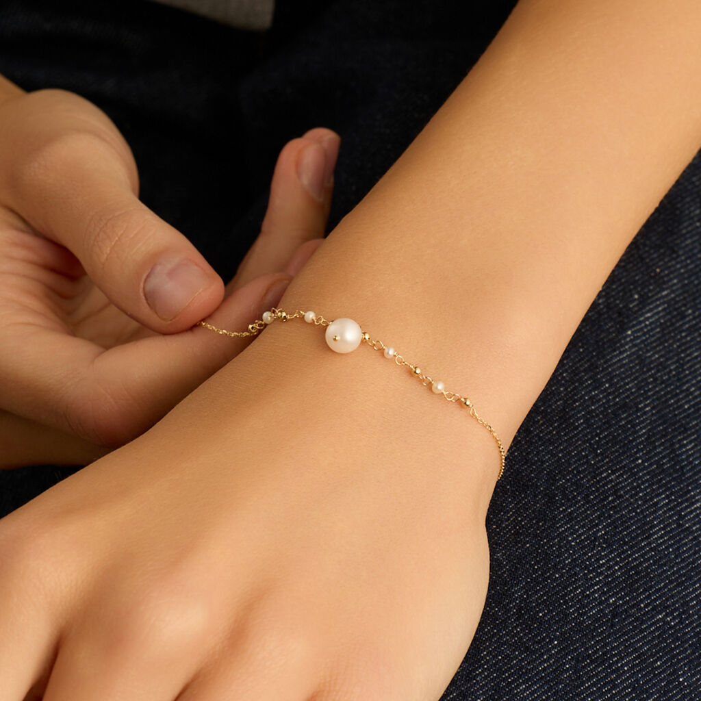 Bracciale Gabrielle Oro Giallo Perla D'Acqua Dolce