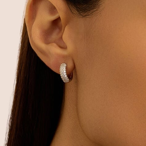 Orecchini A Cerchio Silver Shine Argento Rodiato Cubic Zirconia - Orecchini a Cerchio Donna | Stroili