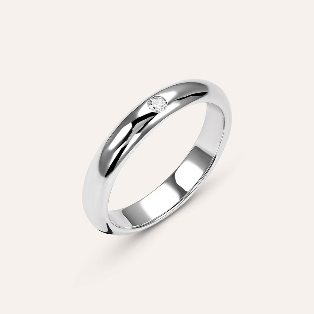 Fede Classica Leggera 3.6 mm Oro Bianco Diamante