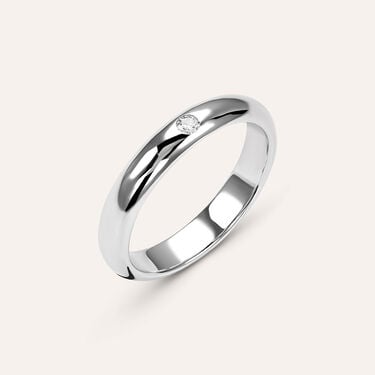 Fede Classica Leggera 3.6 mm Oro Bianco Diamante