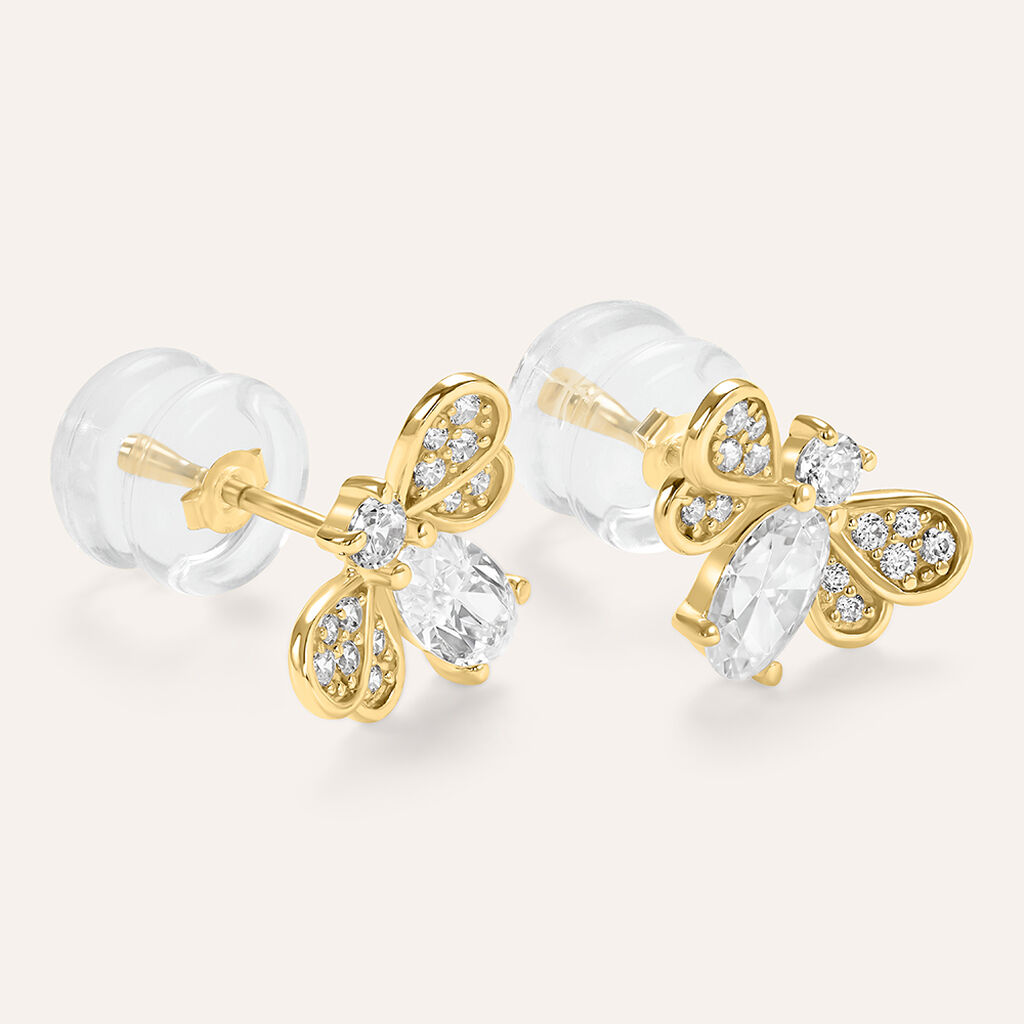 Orecchini Lobo Claire Oro Giallo Cubic Zirconia