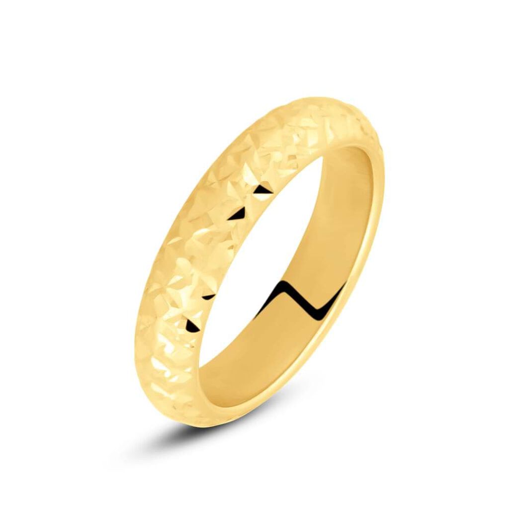 Fede Classica Leggera Diamantata 4 mm Oro Giallo - Anelli con Incisione Donna | Stroili