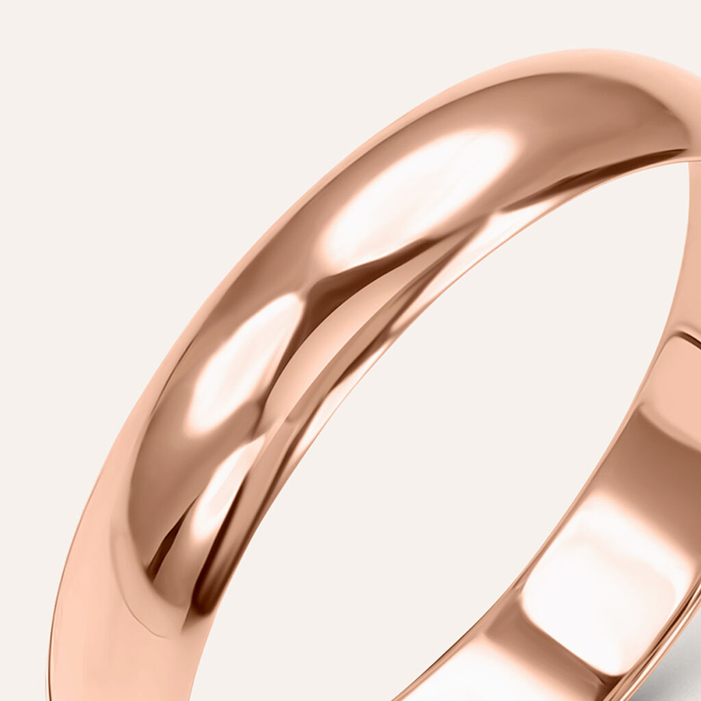Fede Mantovana Leggera 4 mm Oro Rosa - Anelli con Incisione Unisex | Stroili