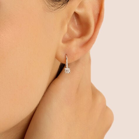 Orecchini Lobo Punto Luce Petali Oro Bianco Diamante - Orecchini a Lobo Donna | Stroili