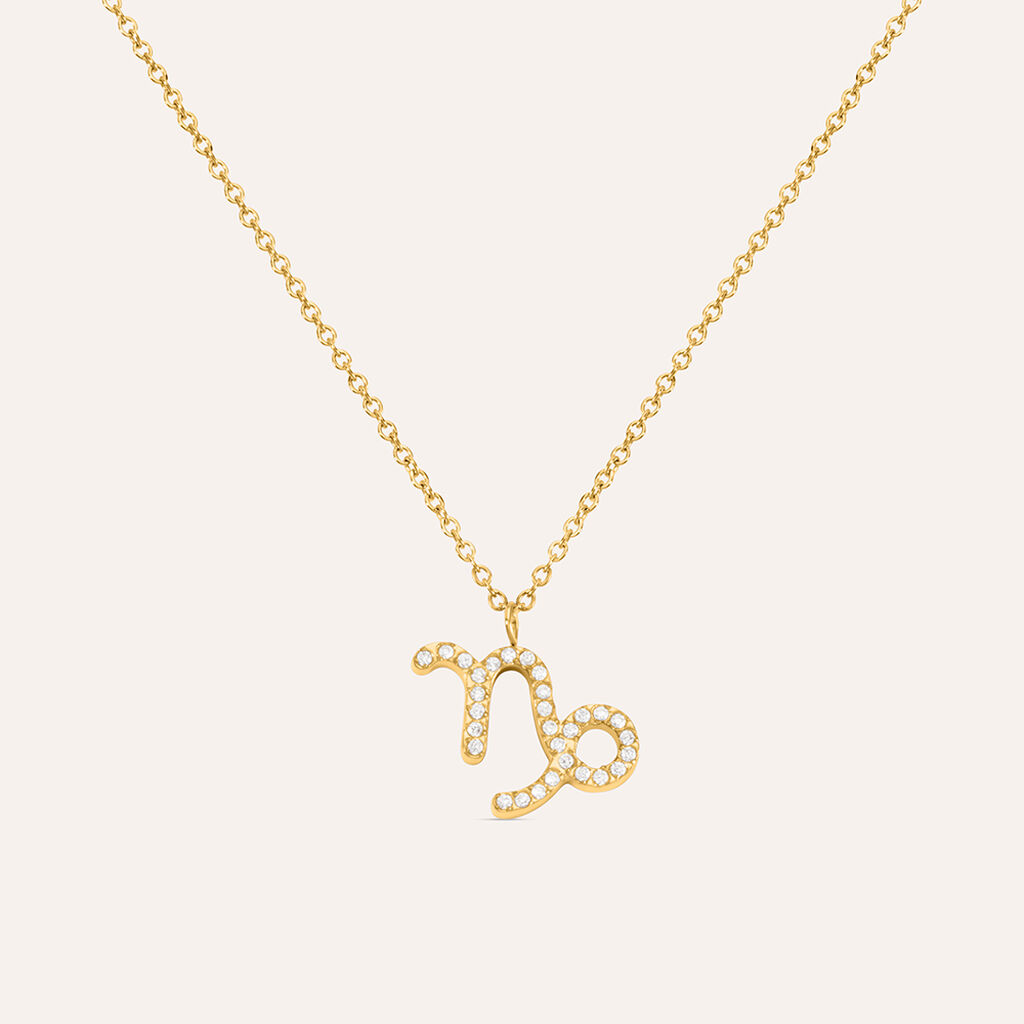 Collana Radiance Acciaio Dorato Cubic Zirconia