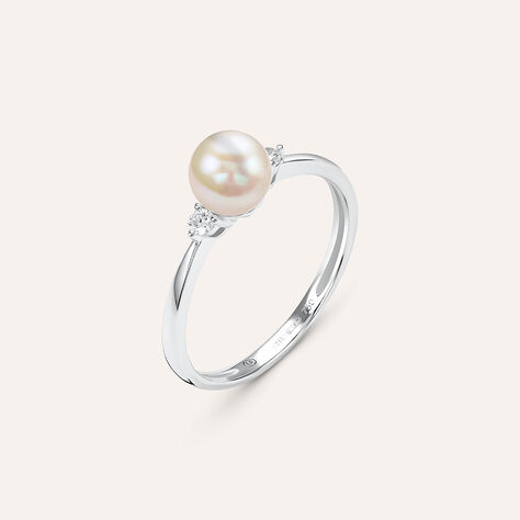 Anello Solitario Gold Pearls Oro Bianco Perla D'Acqua Dolce Diamante - Anelli con Pietre Donna | Stroili