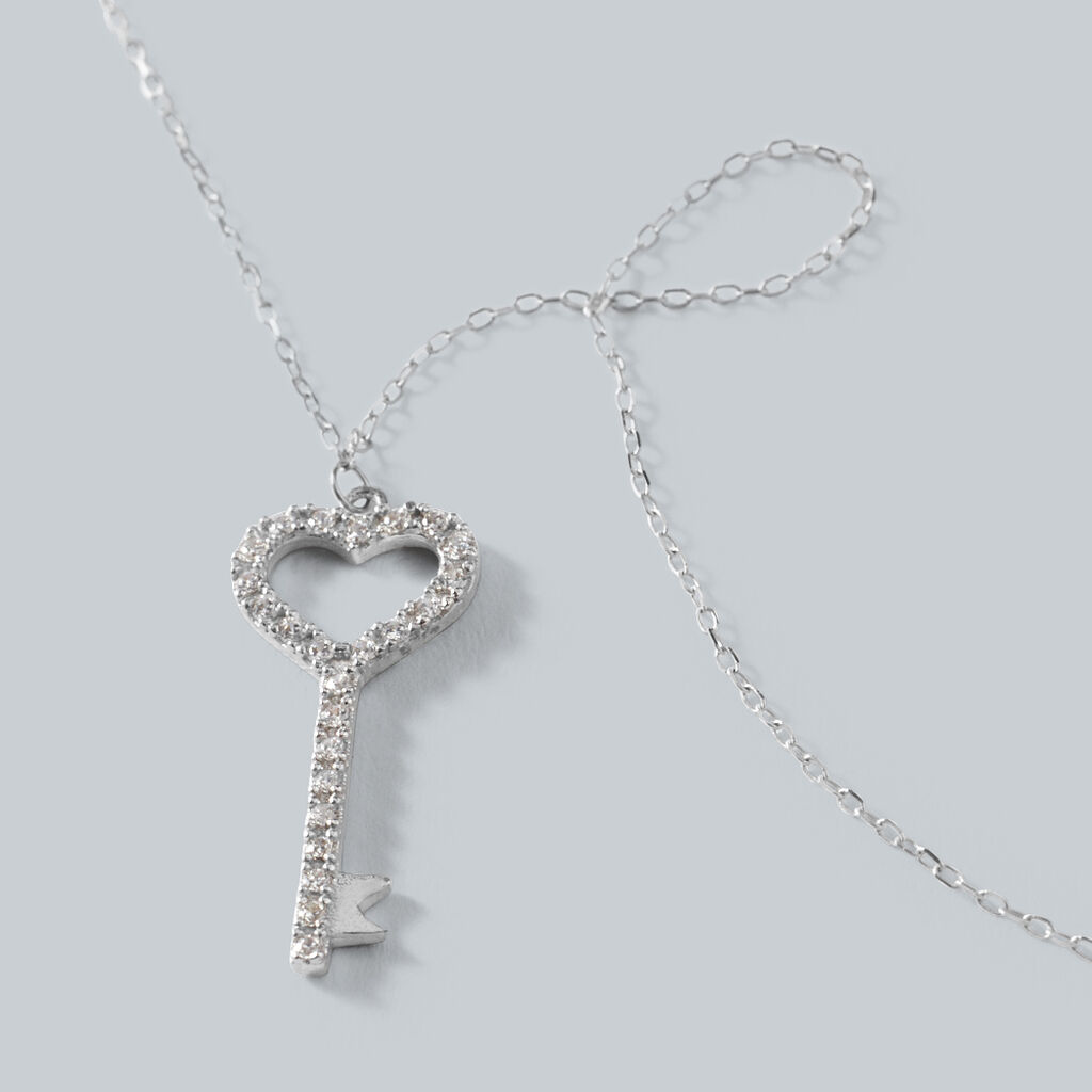 Collana Claire Oro Bianco Cubic Zirconia - Collane Donna | Stroili