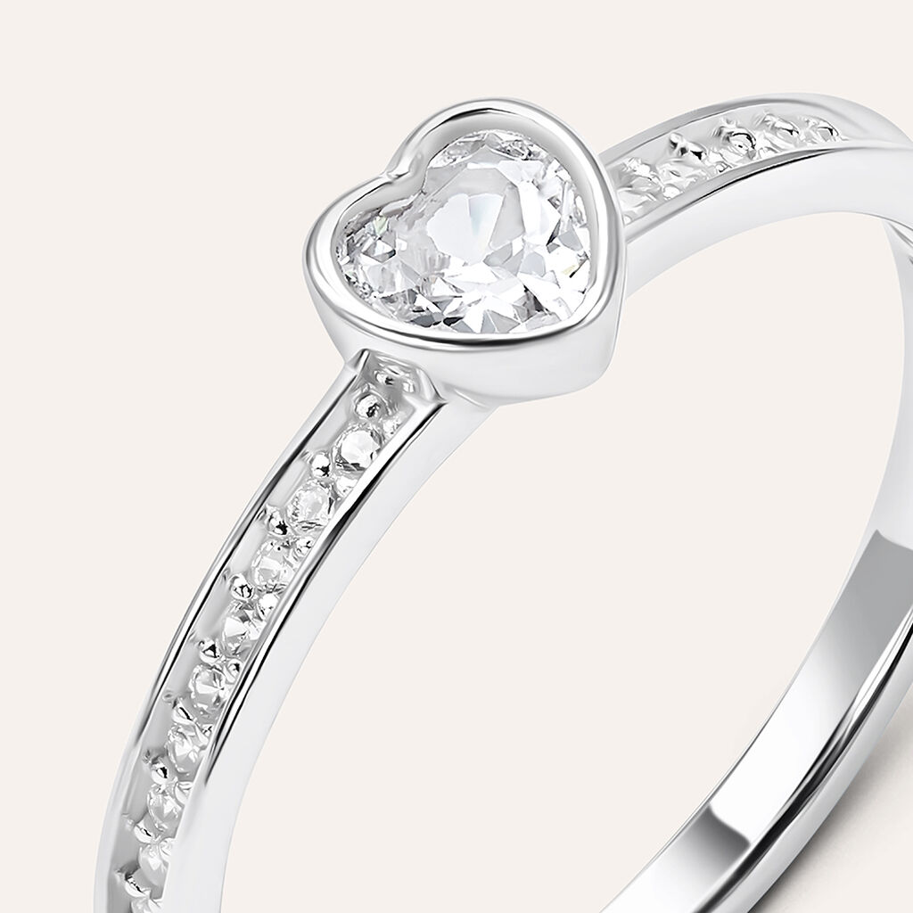 Anello Solitario Silver Elegance Argento Rodiato Cubic Zirconia - Anelli con Pietre Donna | Stroili