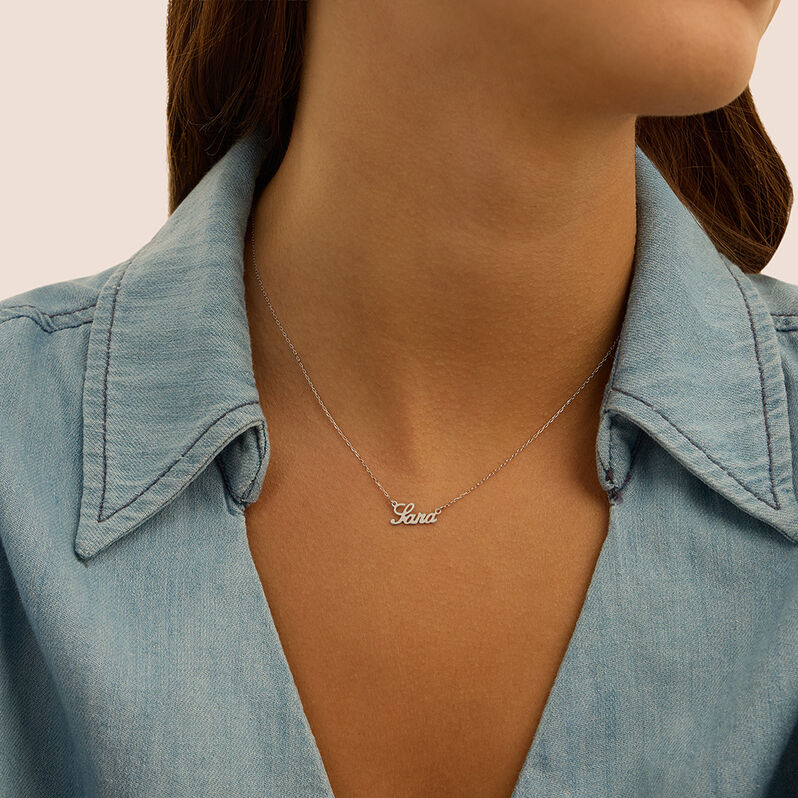 Collana Sara Gold Names Oro Bianco - Collane Unisex | Stroili
