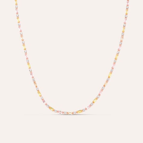 Collana Tennis Romantic Shine Ottone Rosa Cristallo - Collane Tennis Donna | Stroili