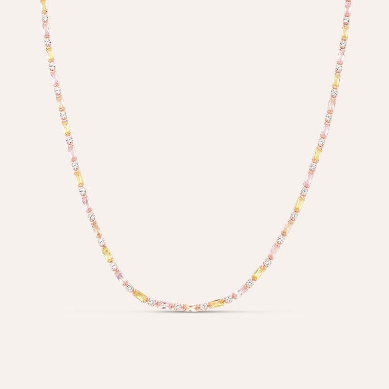 Collana Tennis Romantic Shine Ottone Rosa Cristallo - Collane Tennis Donna | Stroili