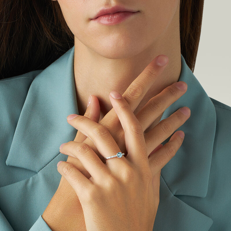 Anello Solitario Diamade Oro Bianco Diamante Lab-Grown - Anelli con Pietre Donna | Stroili