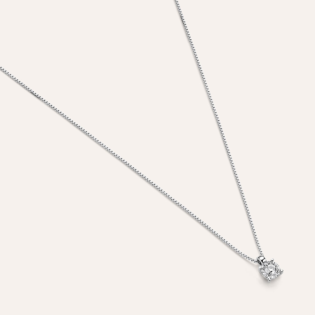 Collana Punto Luce Diamotion Oro Bianco Diamante