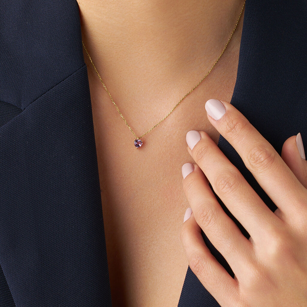Collana Punto Luce Amélie Oro Giallo Ametista - Collane Punto Luce Donna | Stroili