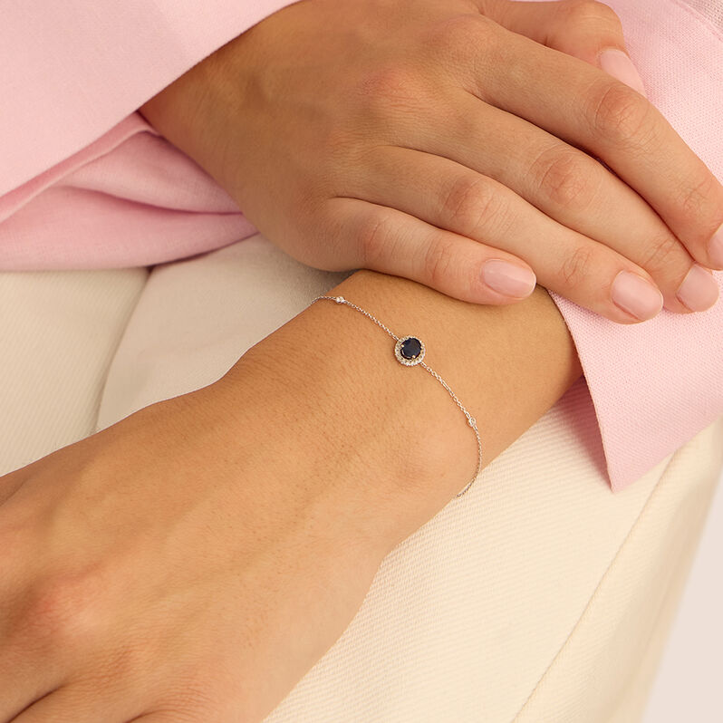 Bracciale Charlotte Oro Bianco Zaffiro Diamante - Bracciali Donna | Stroili