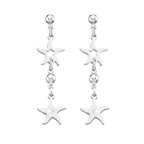 Orecchini stella marina in acciaio e cristalli - Orecchini Pendenti Donna | Stroili