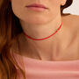 Choker Magnetico Cordino Rosso e Acciaio Dorato