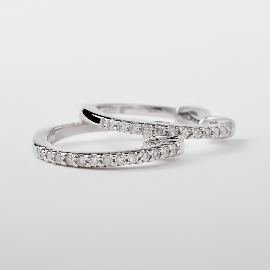 Orecchini A Cerchio Sophia Oro Bianco Diamante