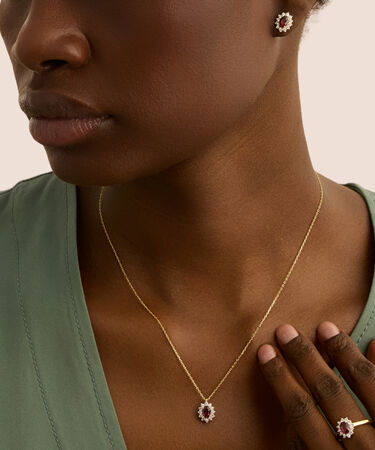 Collana Jasmine Oro Giallo Rodolite Diamante