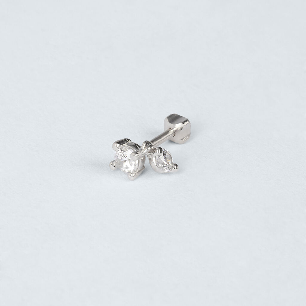 Piercing Orecchio Doppio Punto Luce Helix Ear Shine Oro Bianco Cubic Zirconia - Piercing Orecchio Donna | Stroili