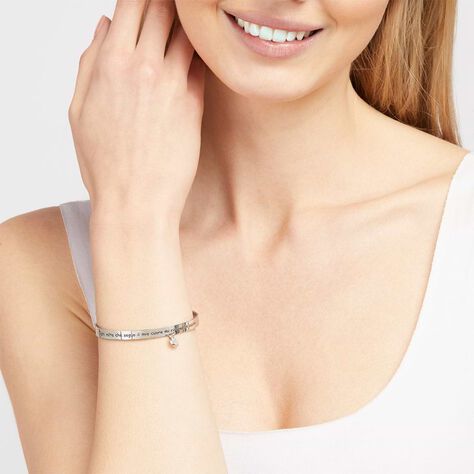 Bangle Lady Message Acciaio Happiness e Cristalli - Bracciali Donna | Stroili