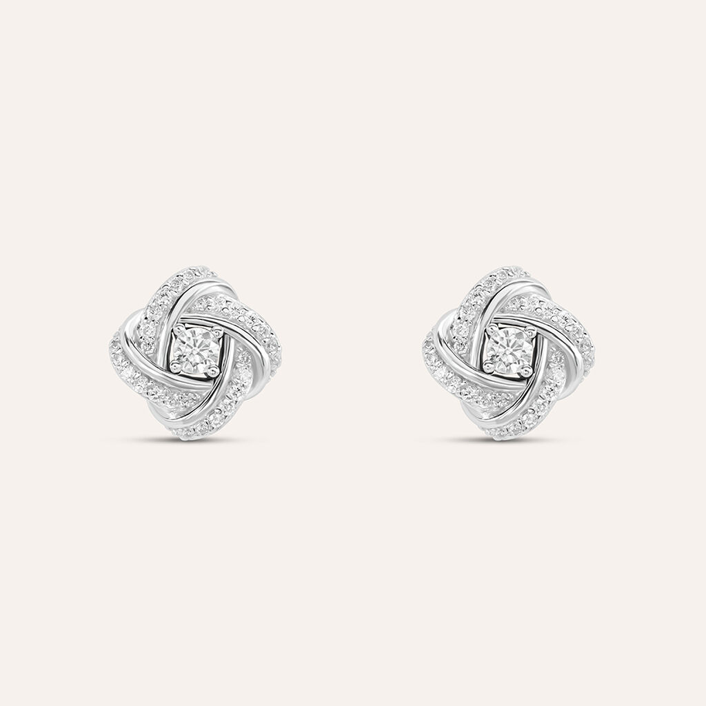 Orecchini Lobo Silver Elegance Argento Rodiato Cubic Zirconia