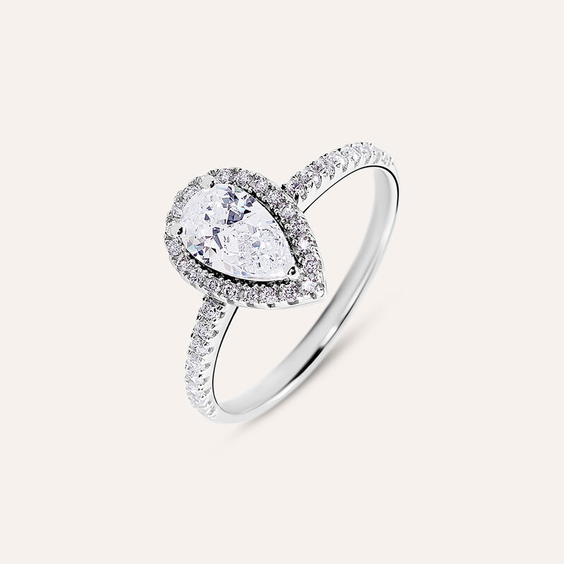 Anello Solitario Silver Elegance Argento Rodiato Cubic Zirconia - Anelli con Pietre Donna | Stroili