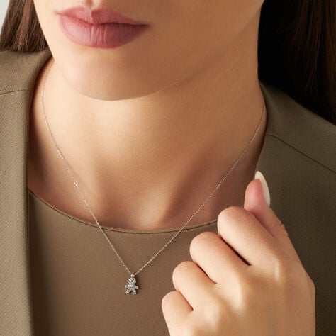 Collana Claire Oro Bianco Cubic Zirconia - Collane Donna | Stroili