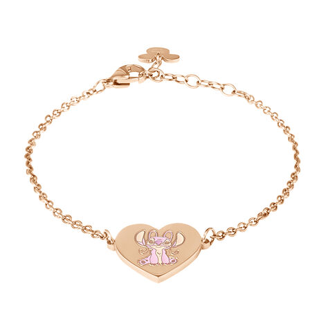 Bracciale Catena Lilo & Stitch Acciaio Rosa - Bracciali Love Donna | Stroili