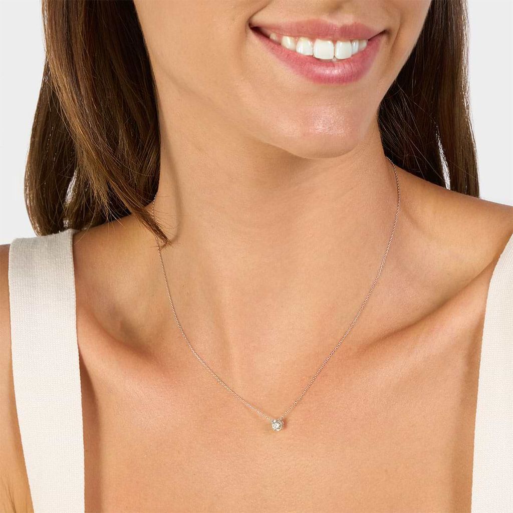 Collana Punto Luce Diamade Oro Bianco Diamante Lab-Grown