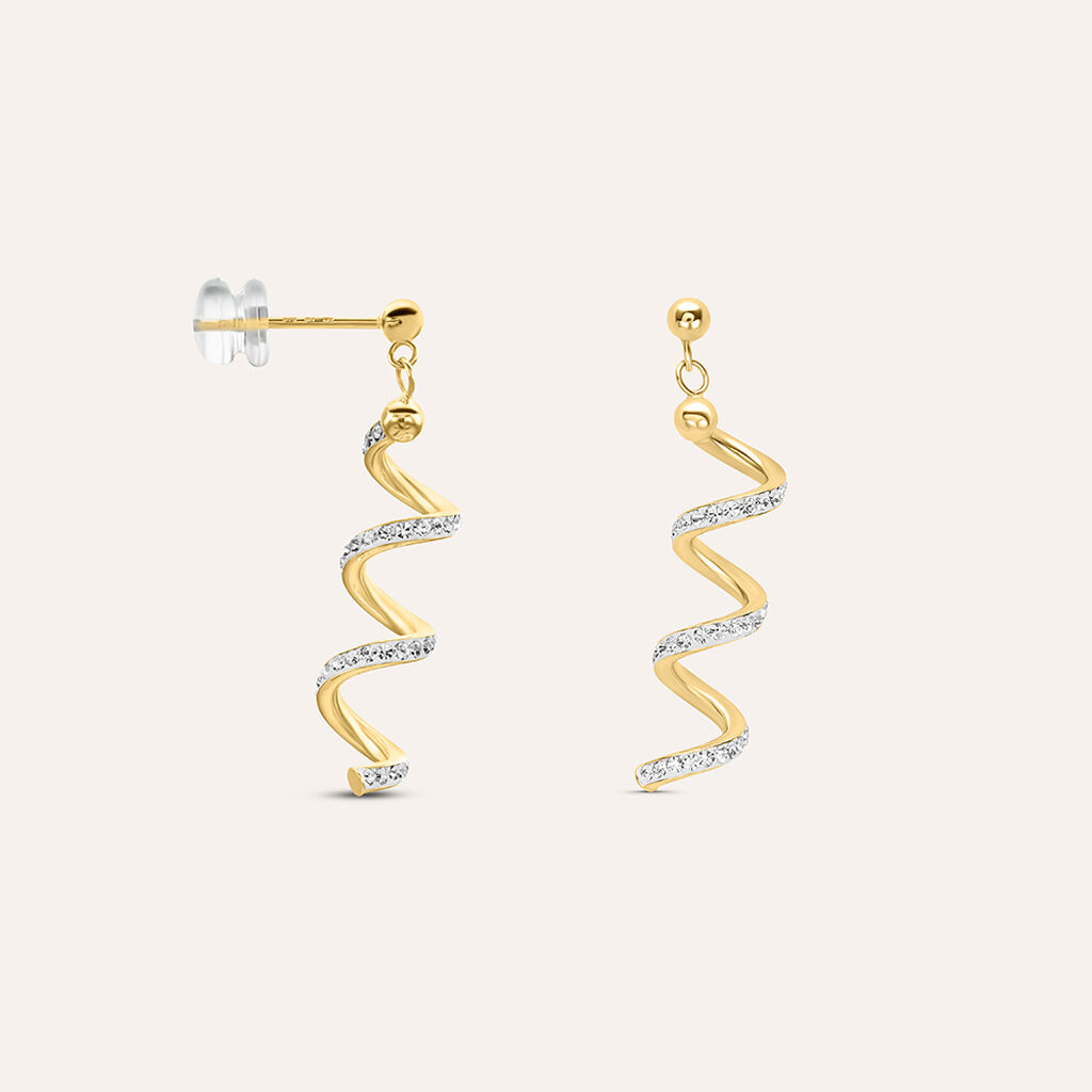 Orecchini Pendenti Christelle Oro Giallo Cristallo - Orecchini Pendenti Donna | Stroili