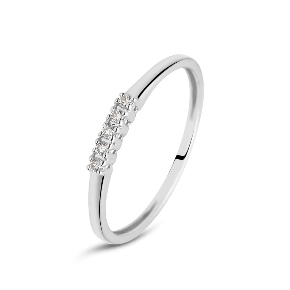 Anello Riviere Grace Oro Bianco Diamante 1425923 Stroili