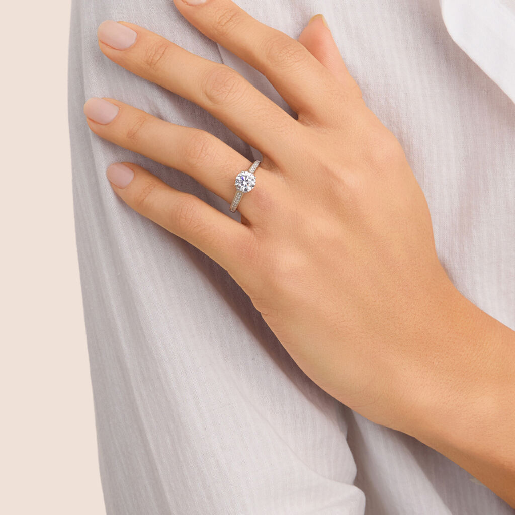 Anello Solitario Silver Elegance Argento Rodiato Cubic Zirconia