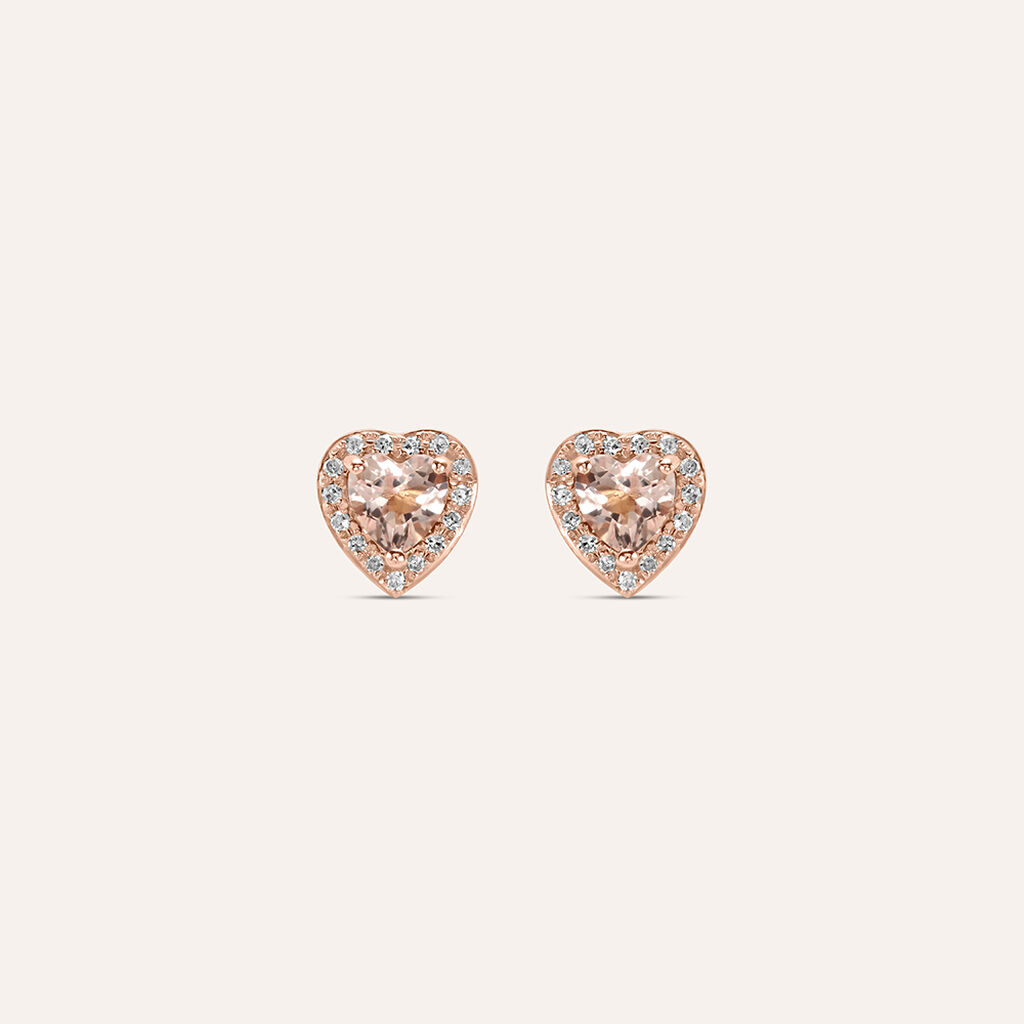 Orecchini Lobo Jasmine Oro Rosa Morganite Diamante - Orecchini a Lobo Donna | Stroili