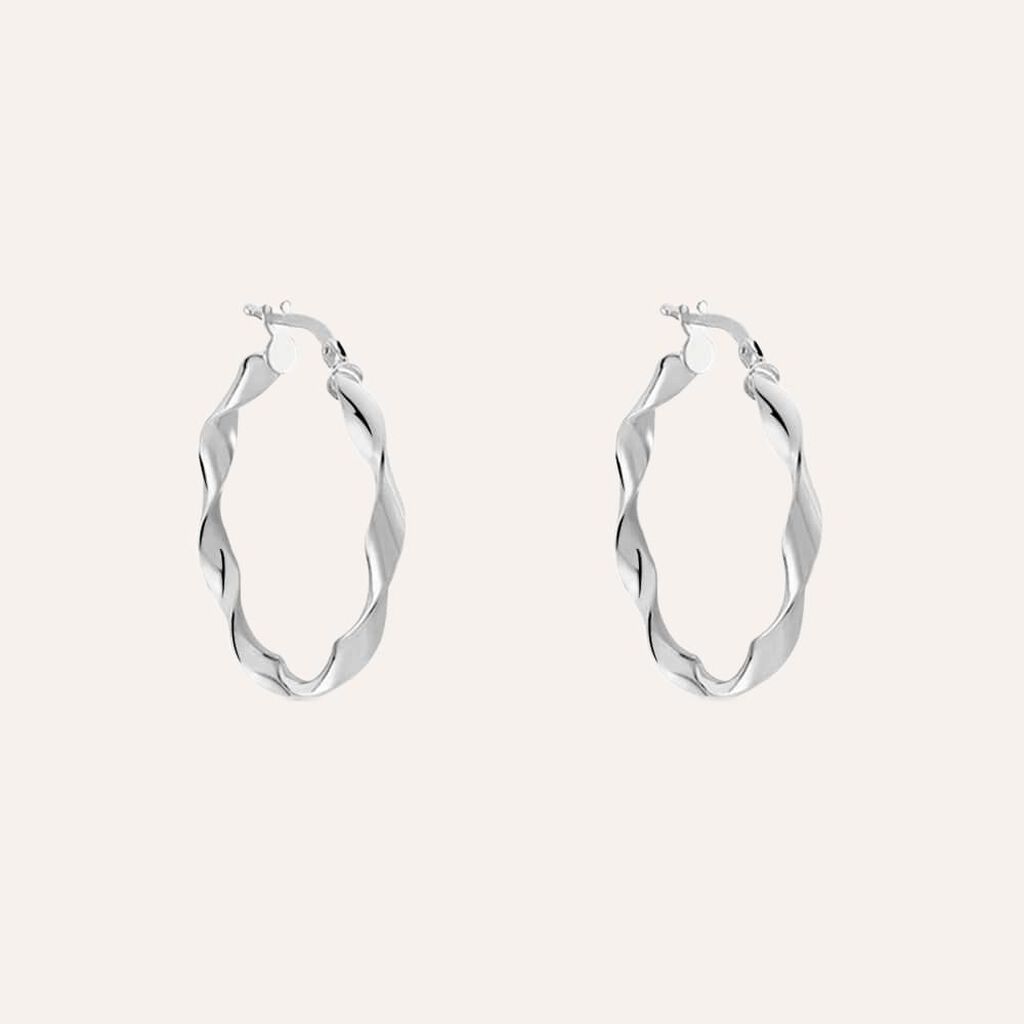 Orecchini A Cerchio Silver Collection Argento Rodiato