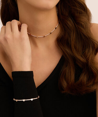 Bracciale Romantic Shine Ottone Rosa Cristallo